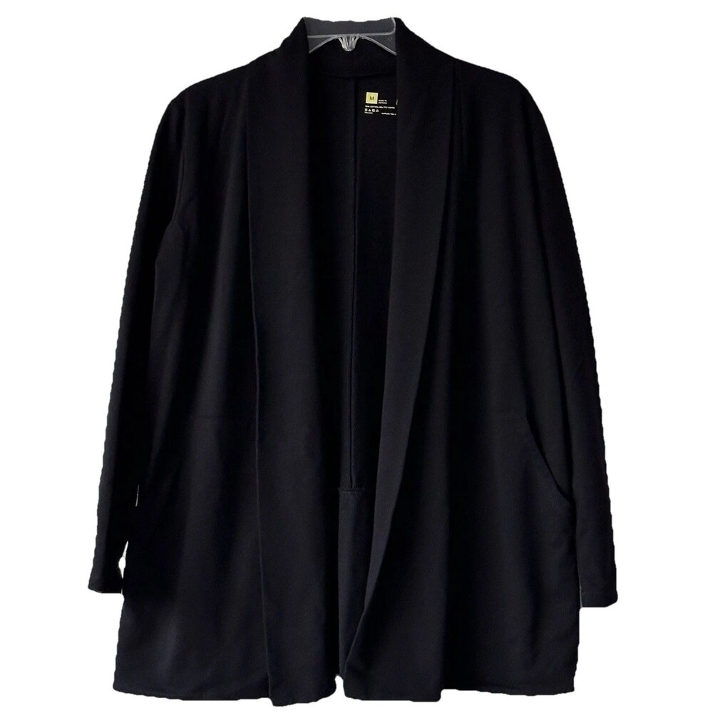 Xersion Jacket Relaxed Black Cotton Blend Collar Pockets Women's Size Medium